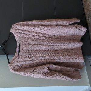 Pink Lily Oversized Slouchy Pink Cable Knit Sweater Size S